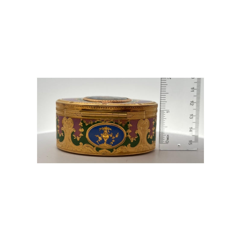 A Gold and Enamel German Snuff Box