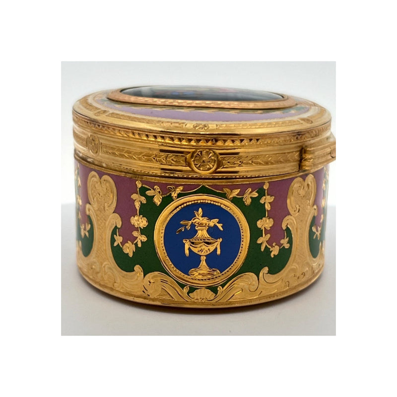 A Gold and Enamel German Snuff Box