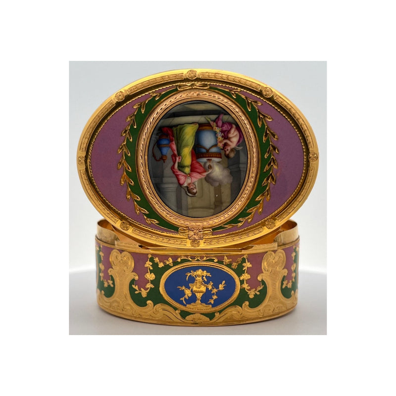 A Gold and Enamel German Snuff Box