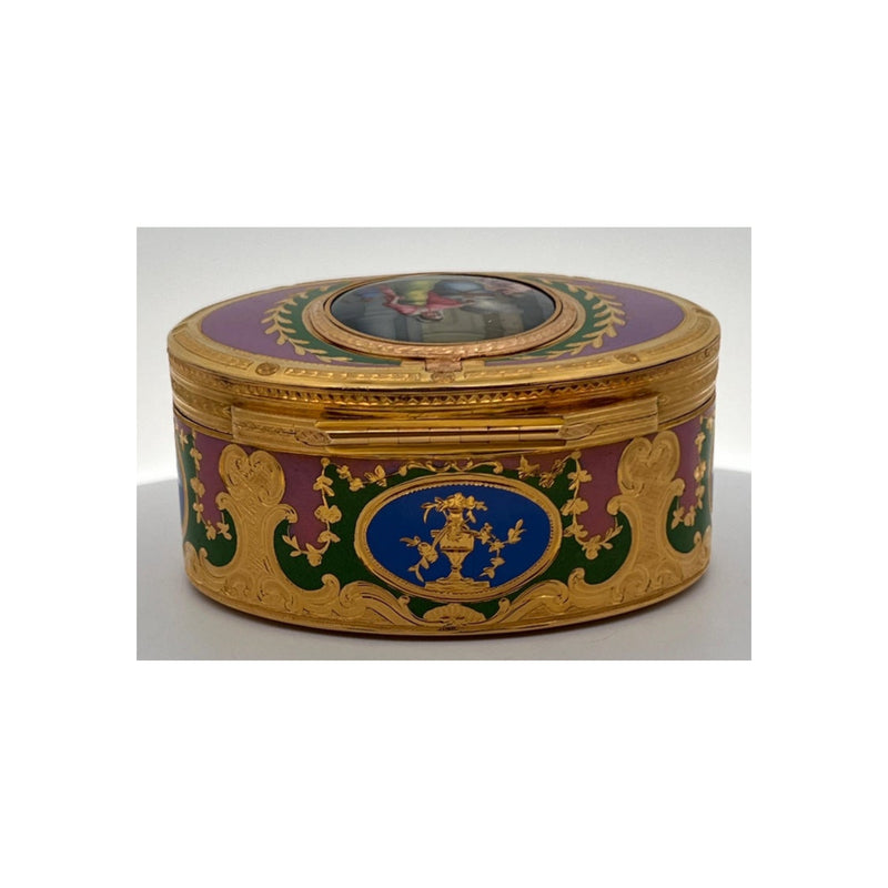 A Gold and Enamel German Snuff Box