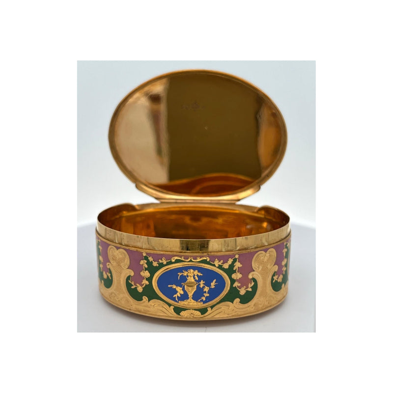 A Gold and Enamel German Snuff Box