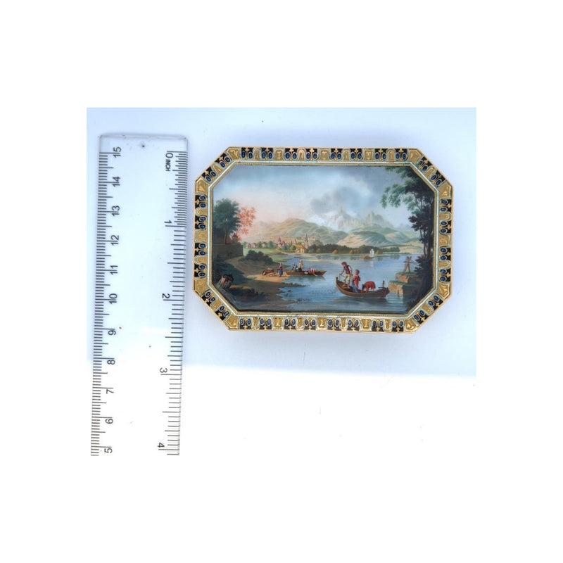 Rectangular Gold and Enamel Snuff Box