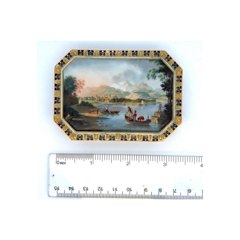 Rectangular Gold and Enamel Snuff Box