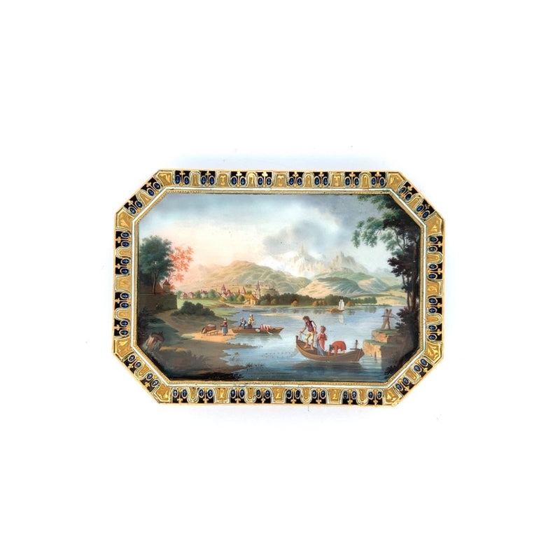 Rectangular Gold and Enamel Snuff Box