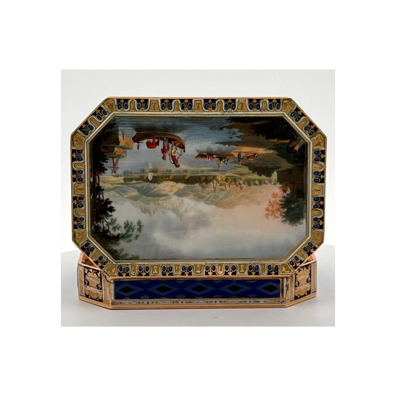 Rectangular Gold and Enamel Snuff Box