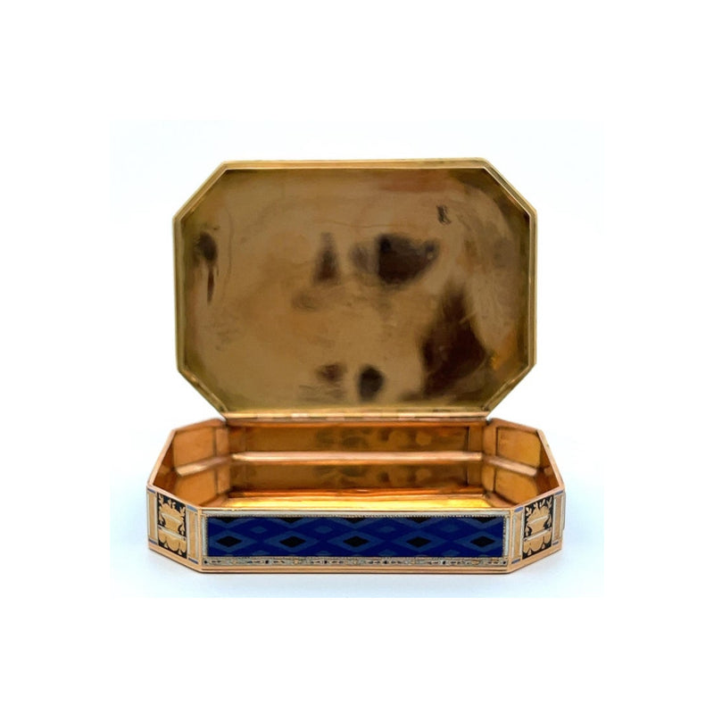 Rectangular Gold and Enamel Snuff Box