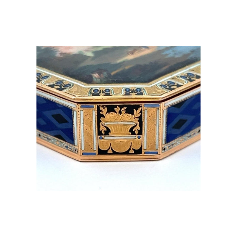 Rectangular Gold and Enamel Snuff Box