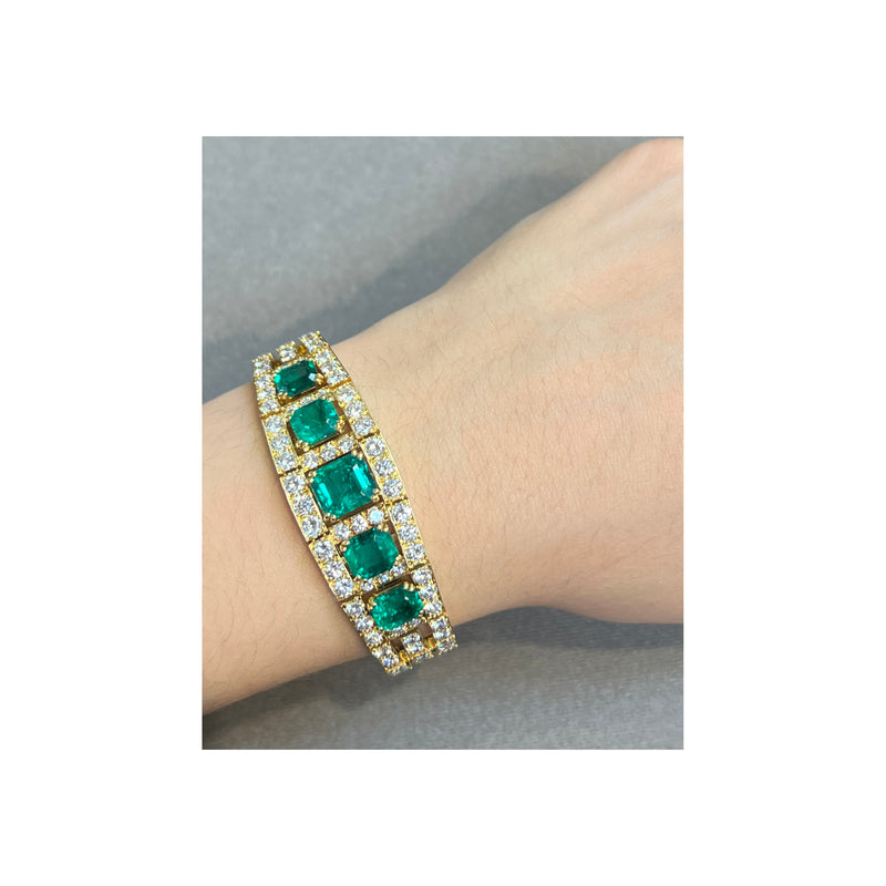 Van Cleef and Arpels Emerald and Diamond Bracelet