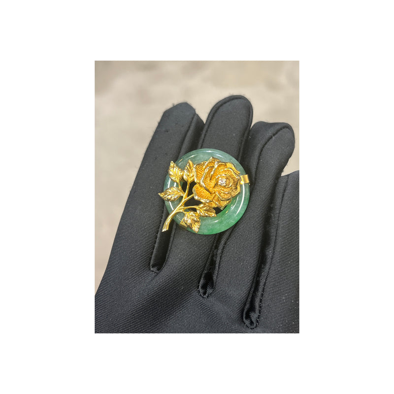 Tiffany & Co Jade Flower Brooch