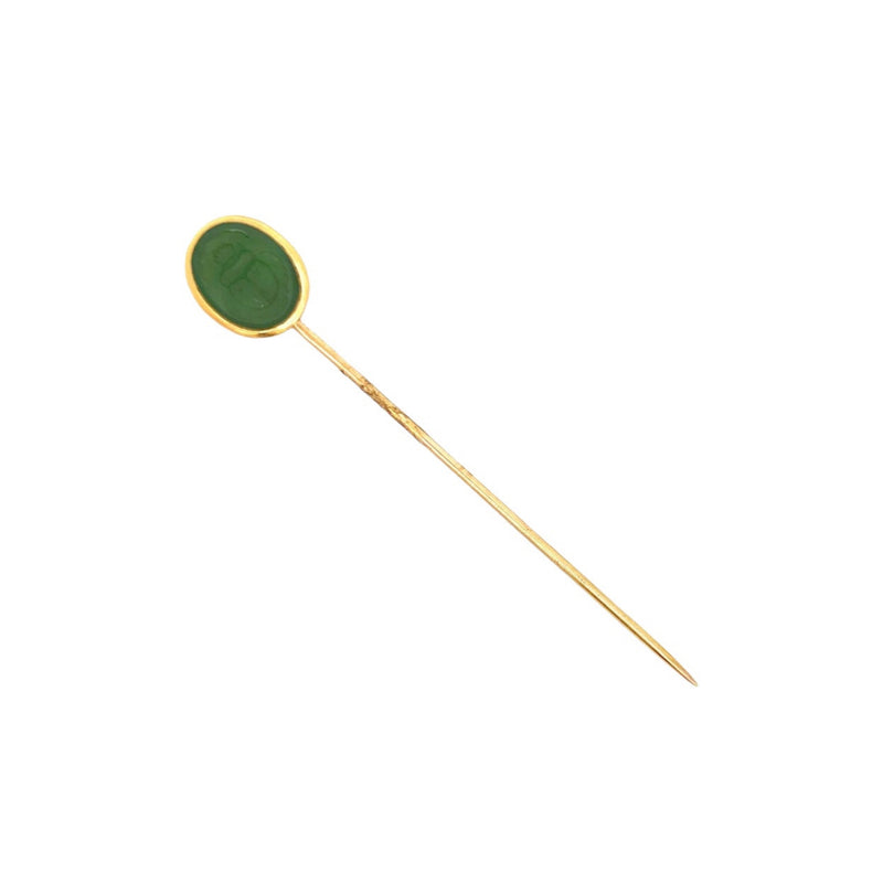 Tiffany & Co. Egyptian Revival Jade Stick Pin
