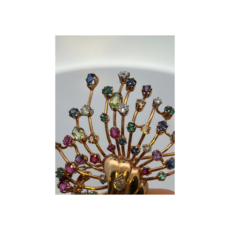 Multi Gem Brooch