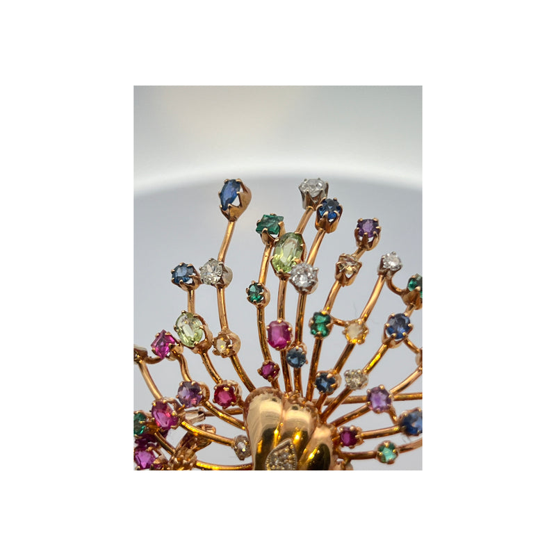 Multi Gem Brooch