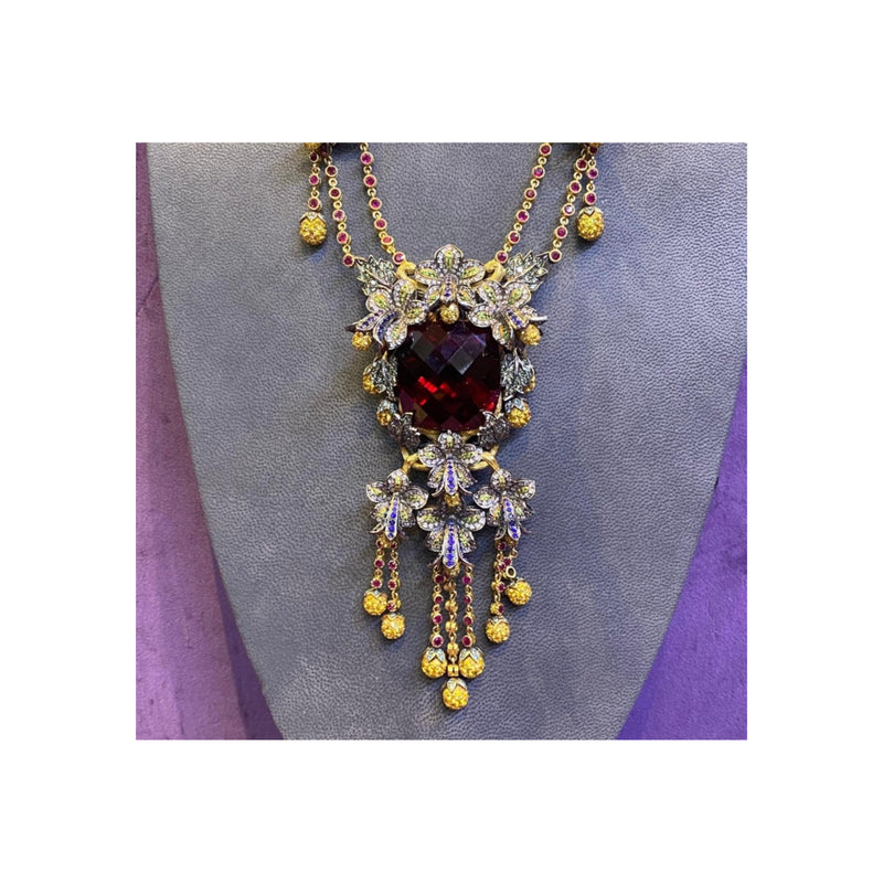 Important 125 Carat Rubellite Necklace And Ring Set