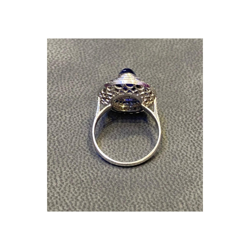 Cabochon Sapphire & Diamond Cocktail Ring