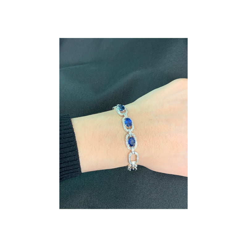 Sapphire and Diamond Link Bracelet