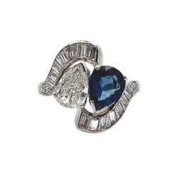 Sapphire and Diamond You & Me ring