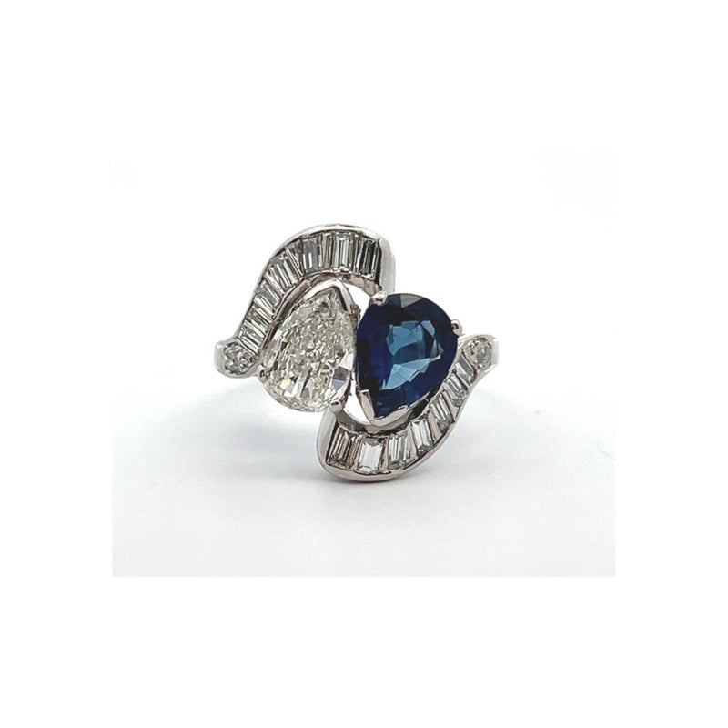 Sapphire and Diamond You & Me ring