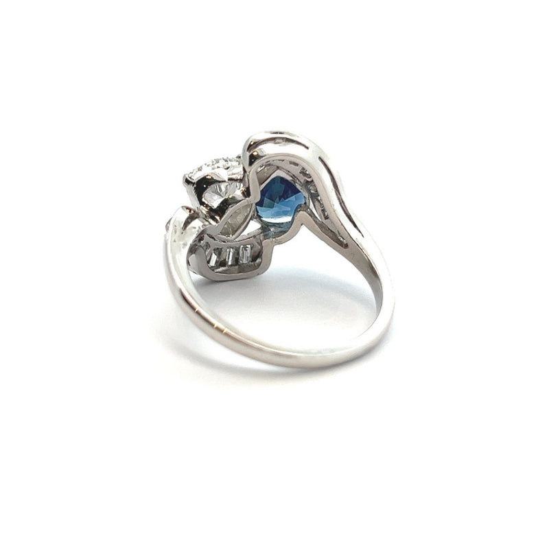 Sapphire and Diamond You & Me ring