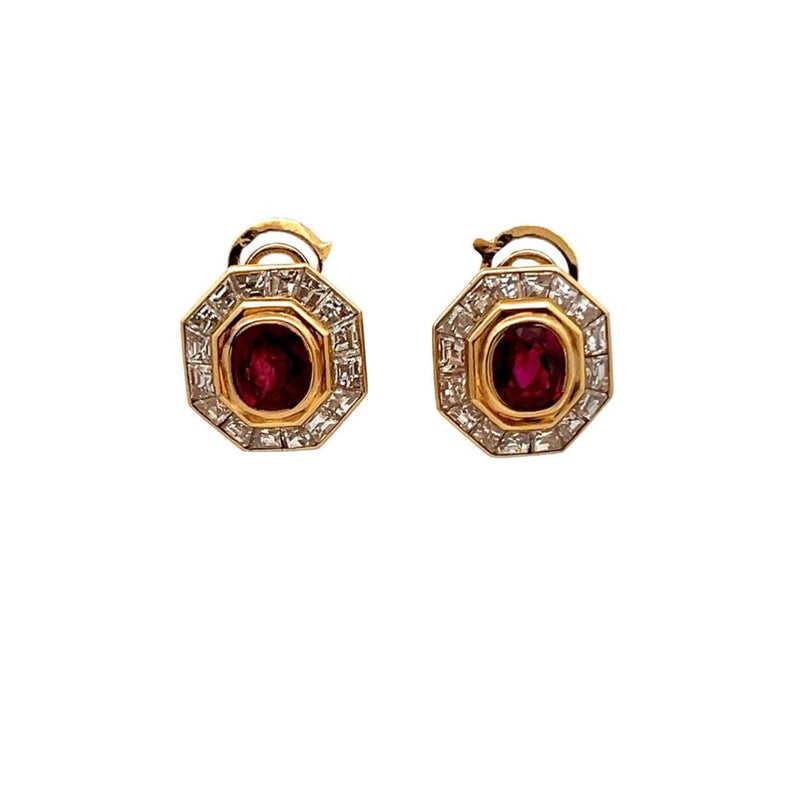 Ruby and Diamond Earrings