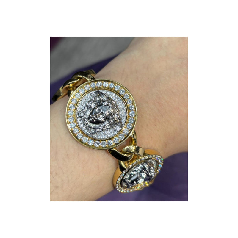 Versace Diamond Link Bracelet and Necklace Set