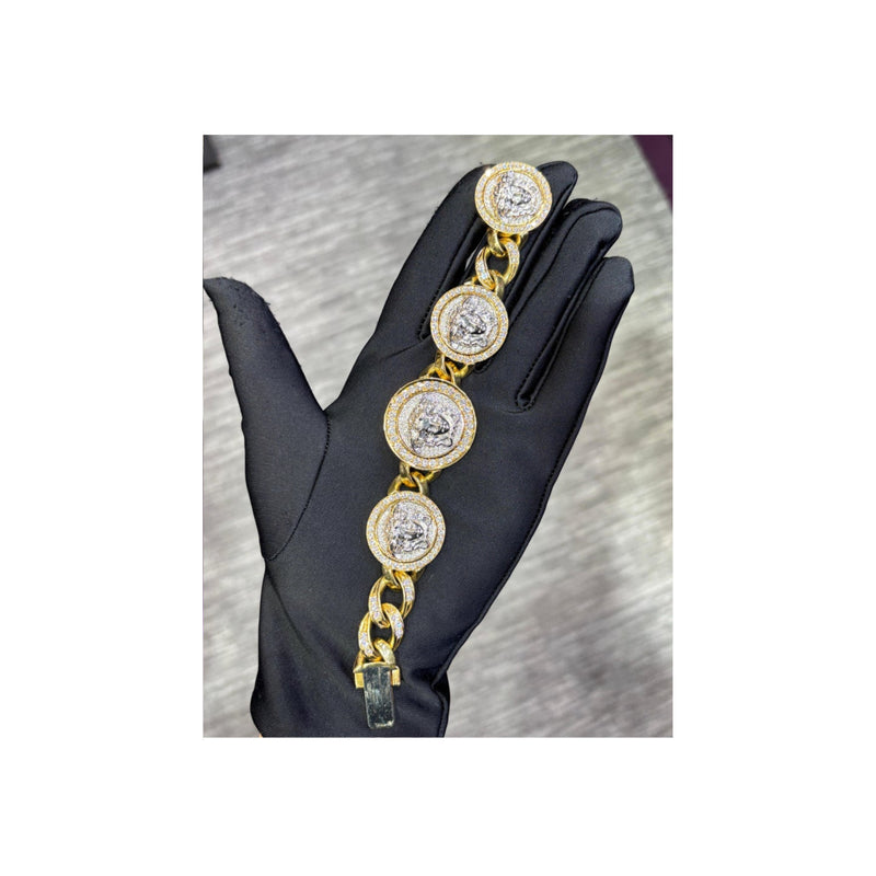 Versace Diamond Link Bracelet and Necklace Set