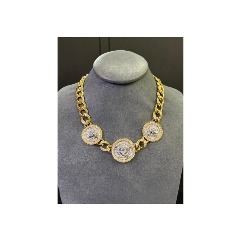 Versace Diamond Link Bracelet and Necklace Set