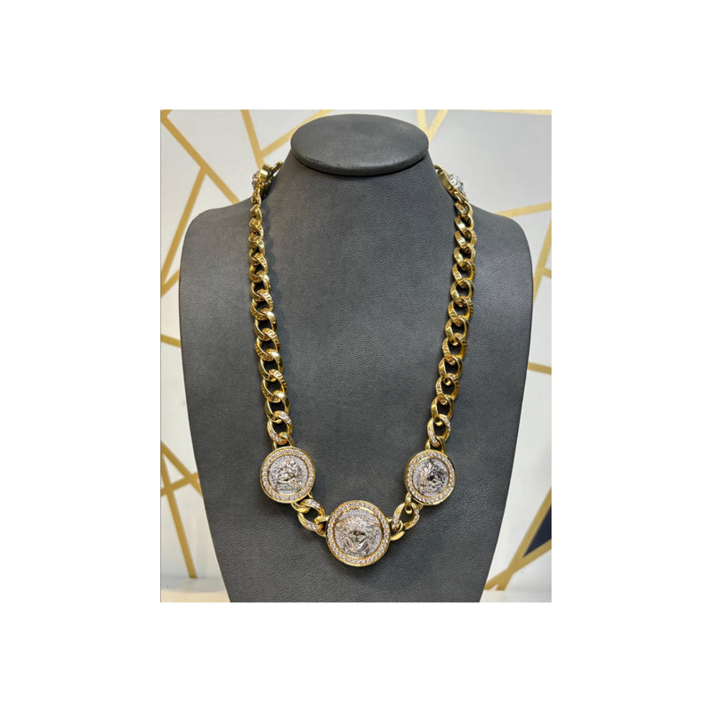 Versace Diamond Link Bracelet and Necklace Set