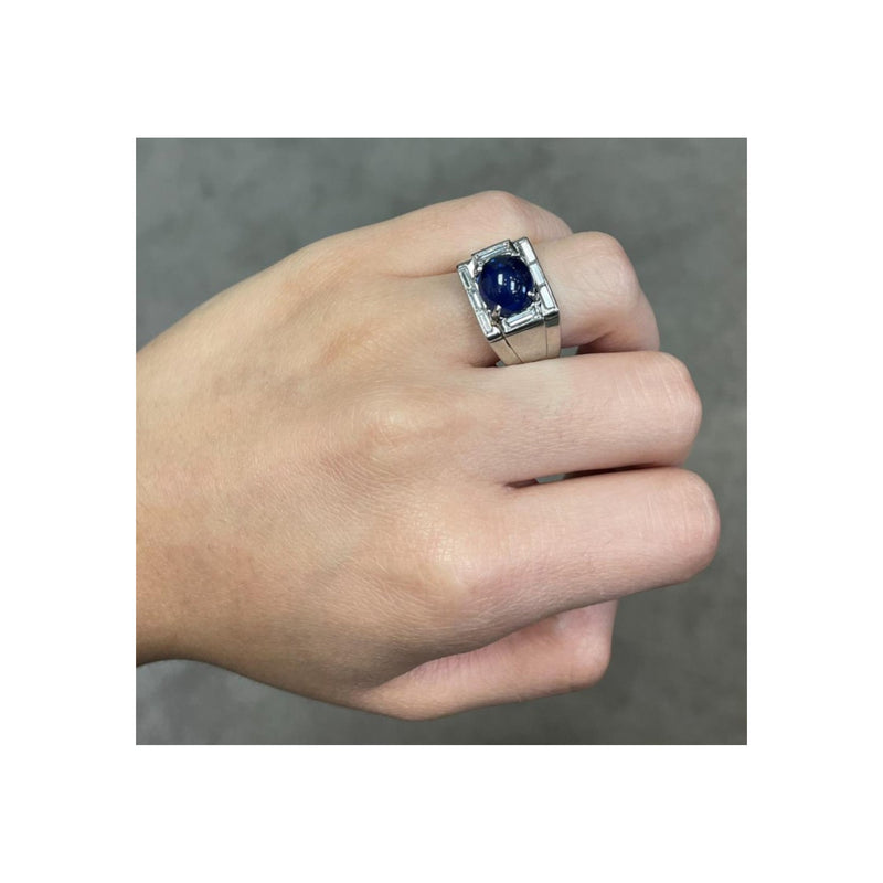 Men's Cabochon Sapphire Ring