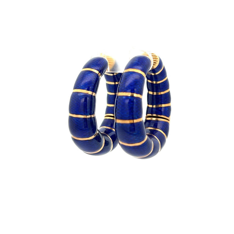 Bulgari Enamel Hoop Earrings