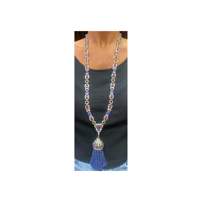 Tutti Frutti Sautoir Tassel Necklace