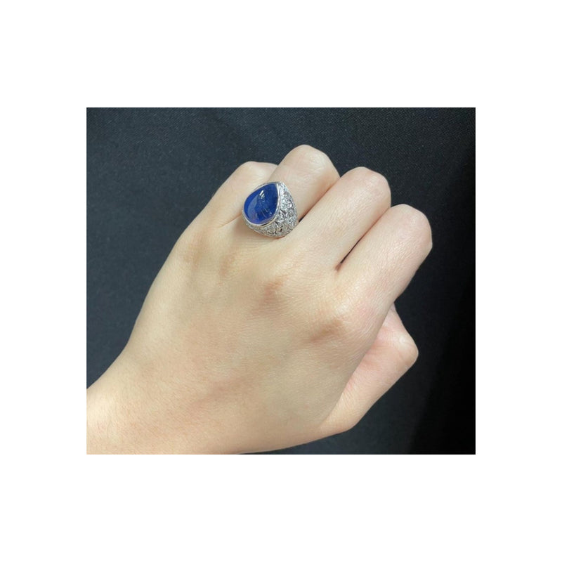 Men's Cabochon Sapphire Ring