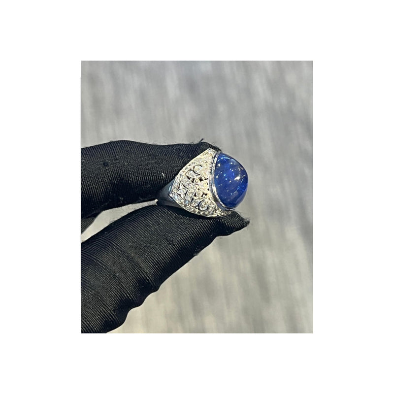 Men's Cabochon Sapphire Ring