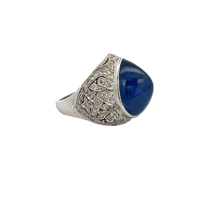 Men's Cabochon Sapphire Ring