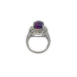 Purple Cabochon Sapphire Ring