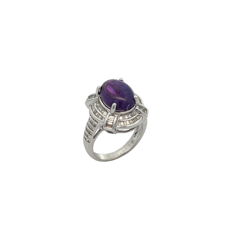 Purple Cabochon Sapphire Ring