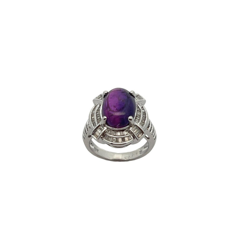 Purple Cabochon Sapphire Ring