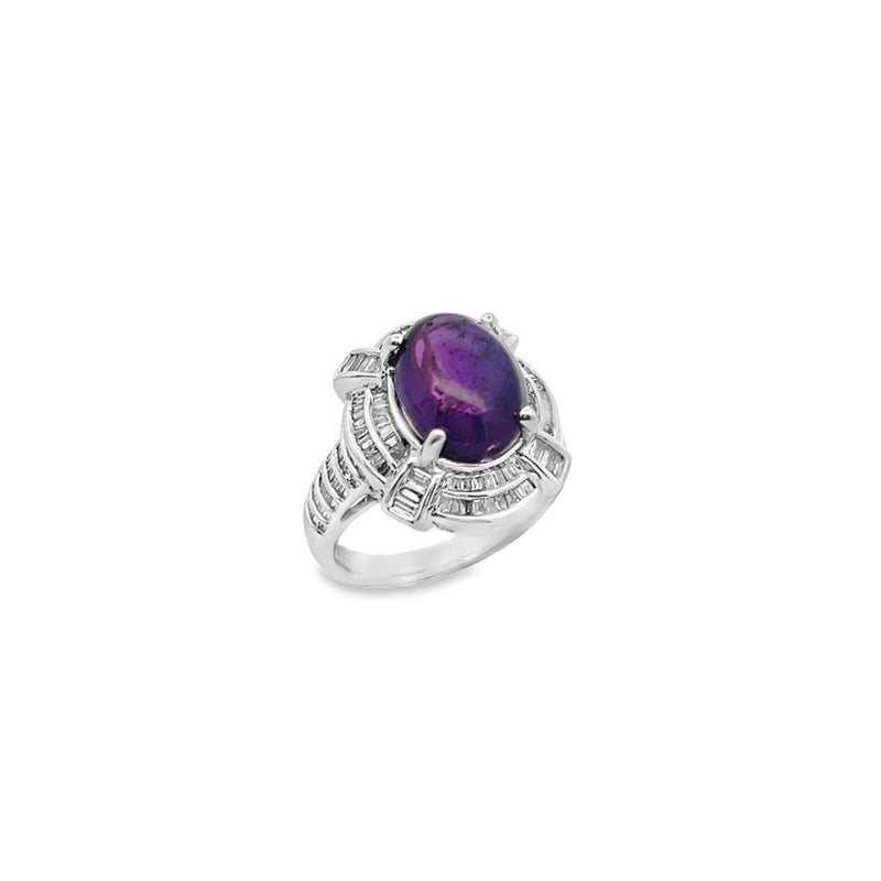 Purple Cabochon Sapphire Ring