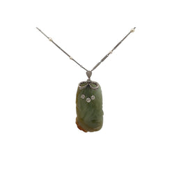 Carved Jade Pendant Necklace