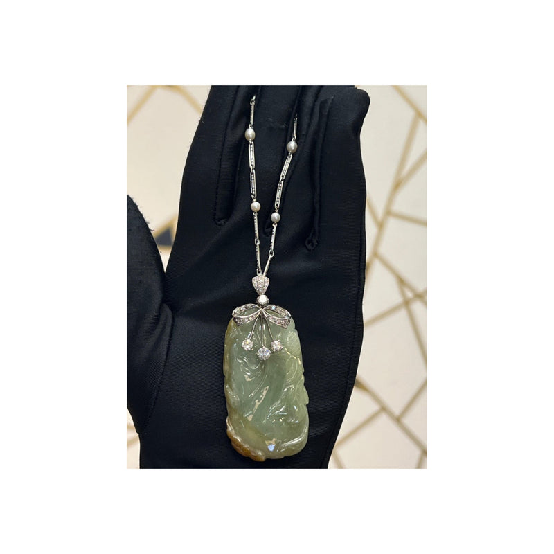 Carved Jade Pendant Necklace