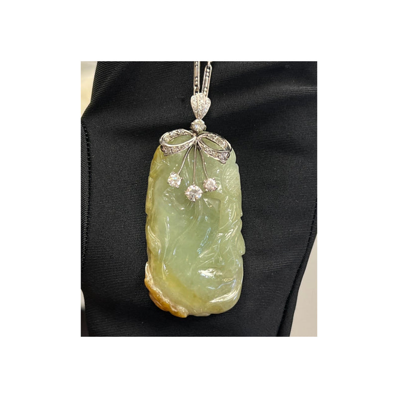 Carved Jade Pendant Necklace