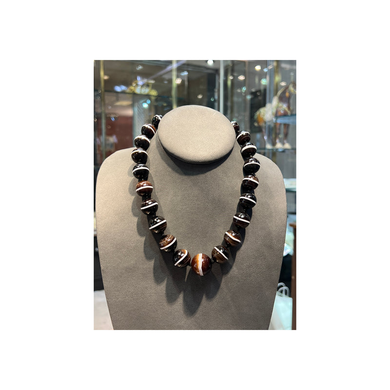 Banded Agate Bead Necklace