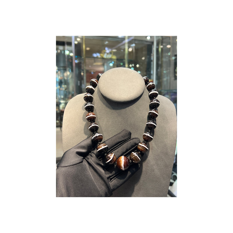 Banded Agate Bead Necklace