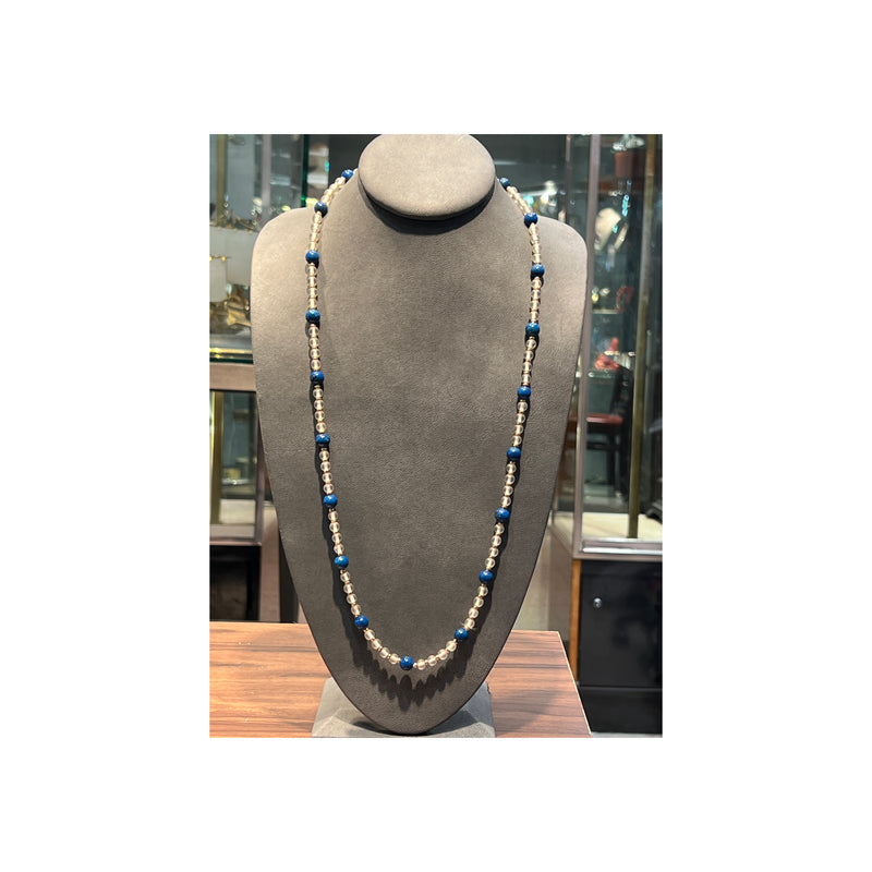 Crystal and Lapis Lazuli Beaded Necklace