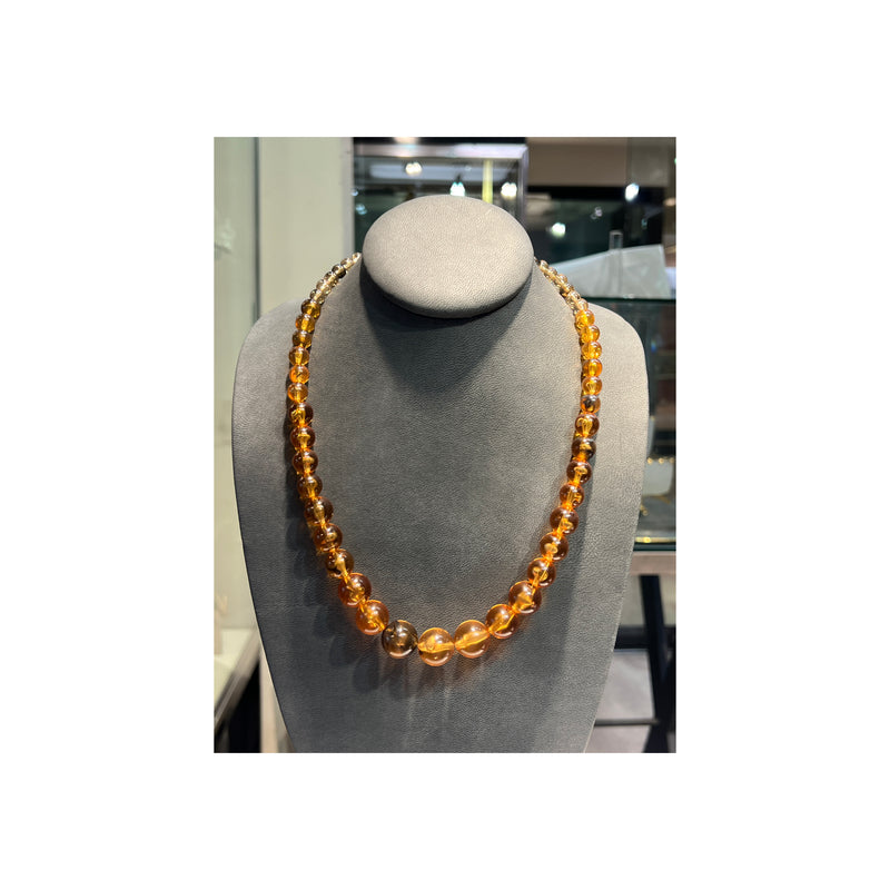 Graduated Amber Bead Necklace