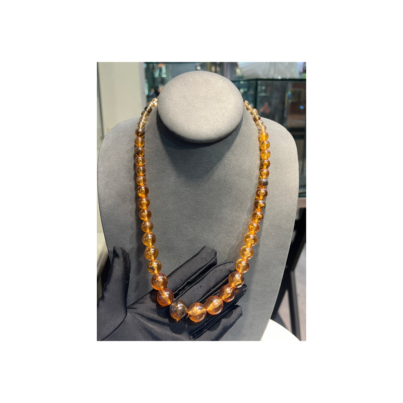 Graduated Amber Bead Necklace