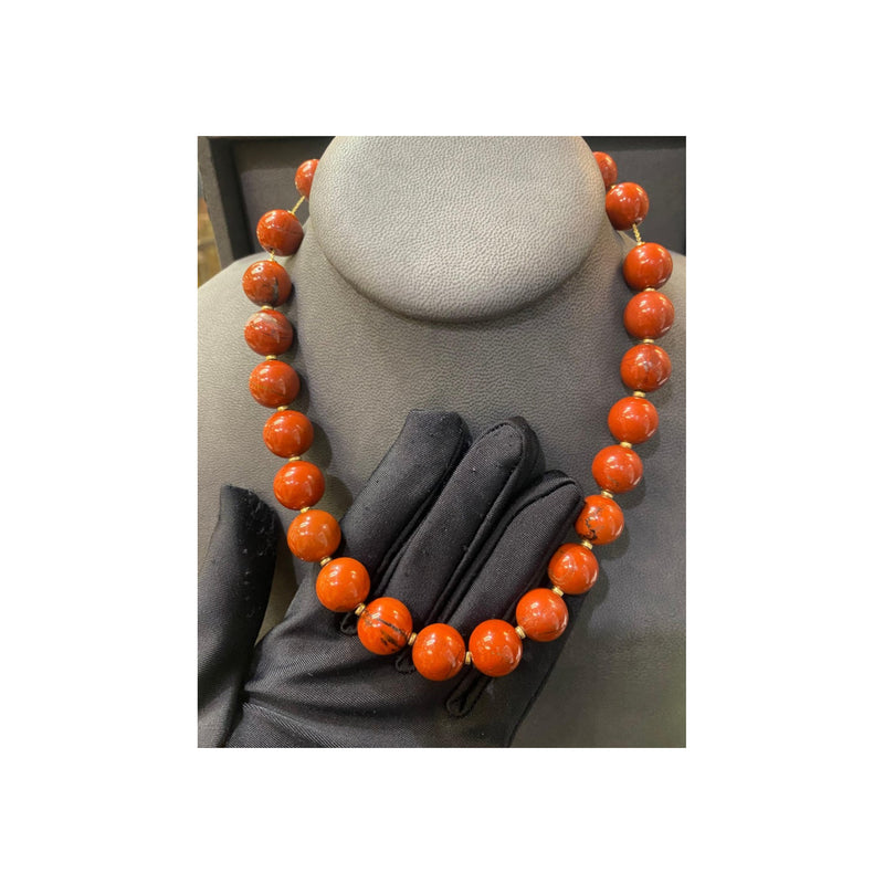 Carnelian Bead Necklace.