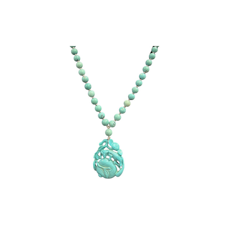 Turquoise Bead Pendant Necklace