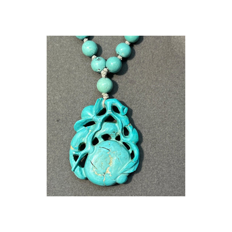 Turquoise Bead Pendant Necklace