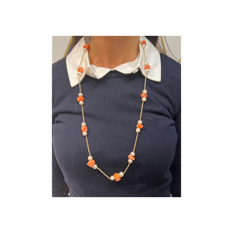 Pearl and Coral Necklace