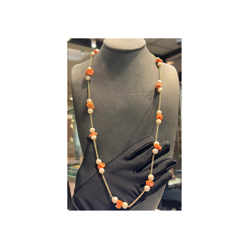 Pearl and Coral Necklace